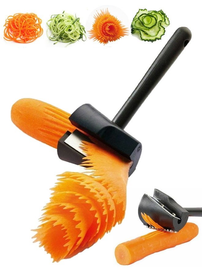 DAJOOEE Carrot Curler and Peeler, Black Carrot Spiral Shred Slicer Root Vegetables Fruits Slicer Sharpener Garnishing Tool, qs-01 - Image 1