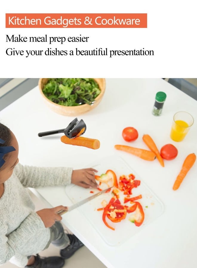 DAJOOEE Carrot Curler and Peeler, Black Carrot Spiral Shred Slicer Root Vegetables Fruits Slicer Sharpener Garnishing Tool, qs-01 - Image 5