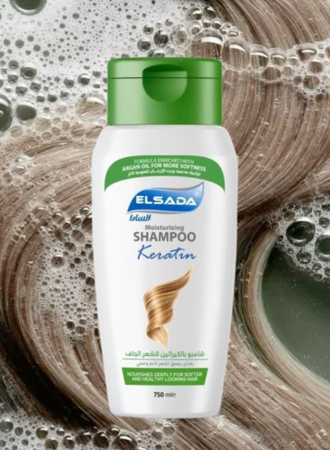 Elsada 4 Pieces Shampoo Keartin For Dry Hair 750ML - Image 2