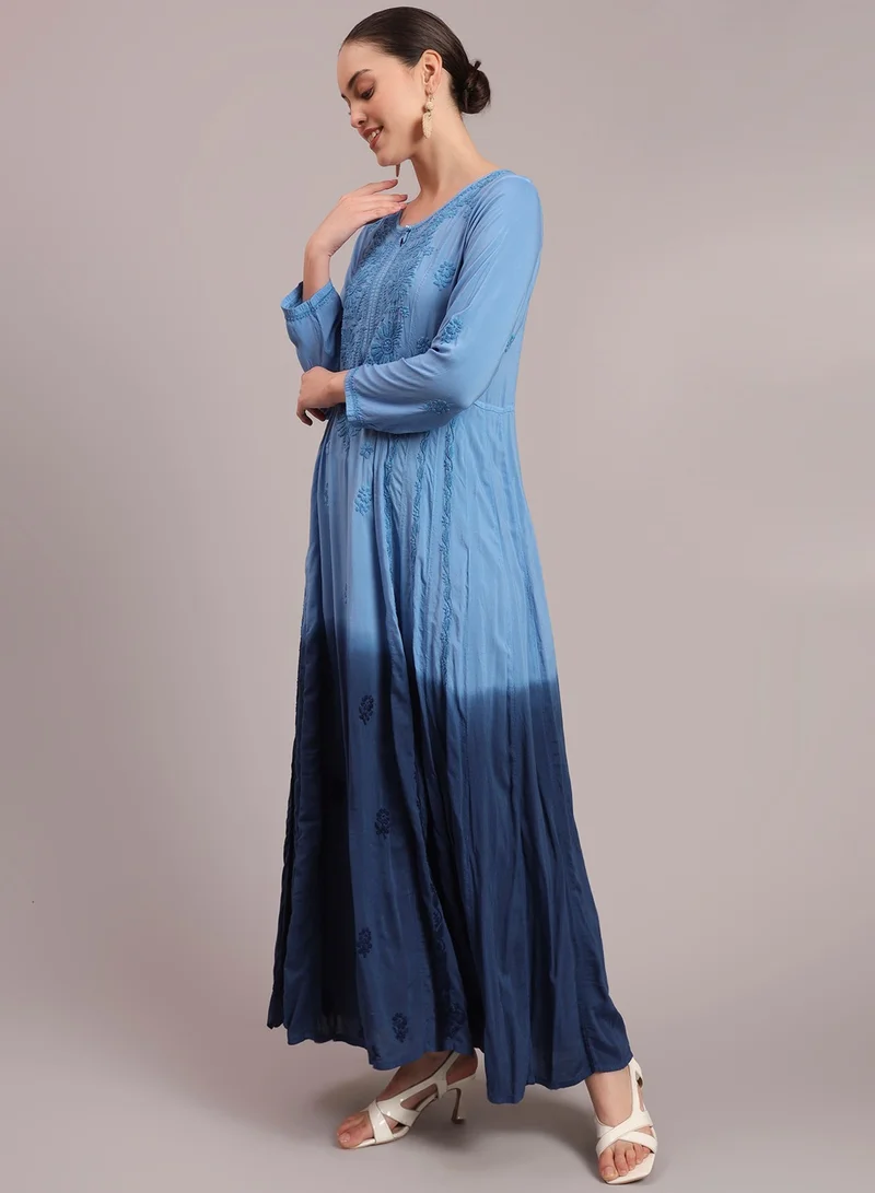 Alaya Hand Embroidered Chikankari Modal Ombre Jalabiya-AL4018