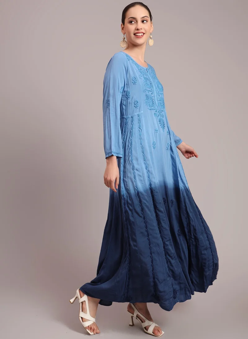 Alaya Hand Embroidered Chikankari Modal Ombre Jalabiya-AL4018