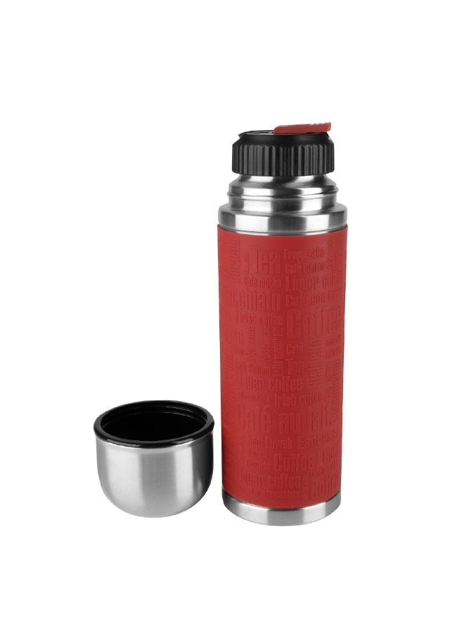 EMSA Senator Flask 1L – Red Premium Insulated Stainless Steel Thermos Bottle for Hot & Cold Beverages – Leak-Proof Travel Flask – Made in Germany - Image 2