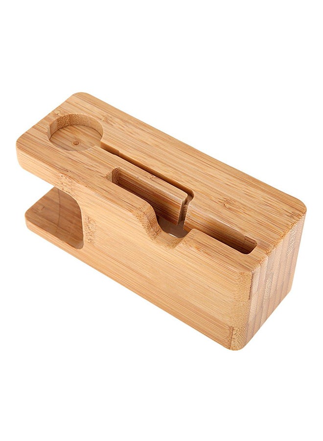 اليشمك قاعدة شحن وحامل من خشب الخيزران بني - Image 5