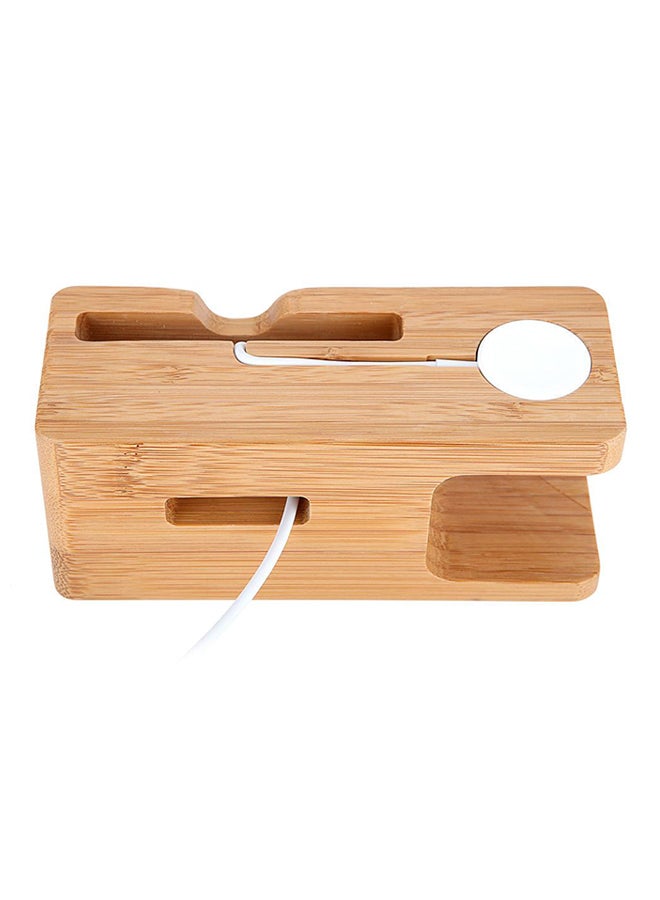 اليشمك قاعدة شحن وحامل من خشب الخيزران بني - Image 4