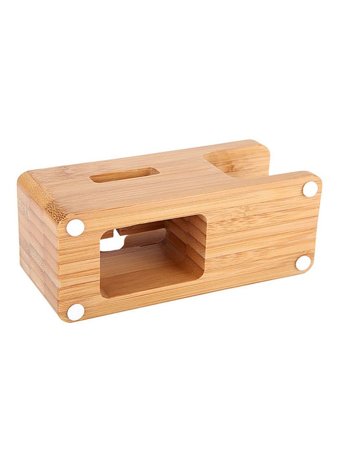 اليشمك قاعدة شحن وحامل من خشب الخيزران بني - Image 2