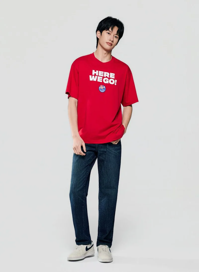 GIORDANO Men Relaxed Mario Slogan Printed Tee