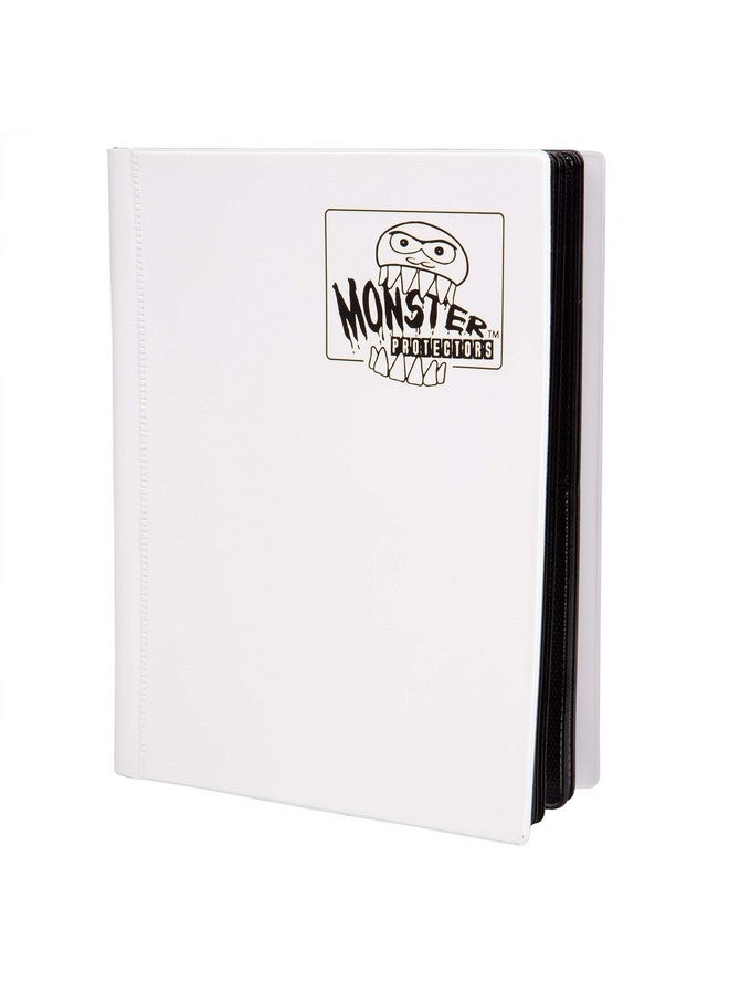 Monster Binder - 4 Pocket Trading Card Album - Matte White (Anti-theft Pockets Hold 160+ Yugioh, Pokemon, Magic the Gathering Cards)