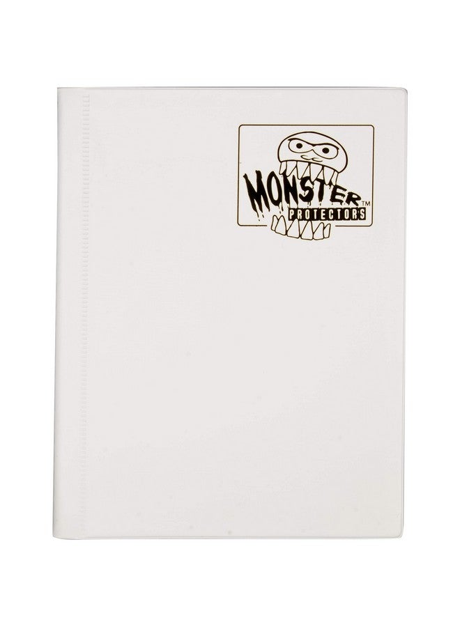 Monster Binder - 4 Pocket Trading Card Album - Matte White (Anti-theft Pockets Hold 160+ Yugioh, Pokemon, Magic the Gathering Cards)