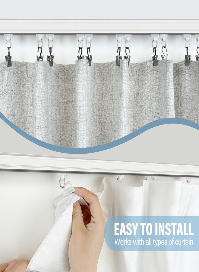Hoeflife Curtain Track Ceiling Wall Mounted, Aluminum Heavy Duty Curtain Track System Set with Clips, Room Divider Curtain Rails for Privacy Room Separation, Bedroom Living Room(12-15FT, White) - Image 4
