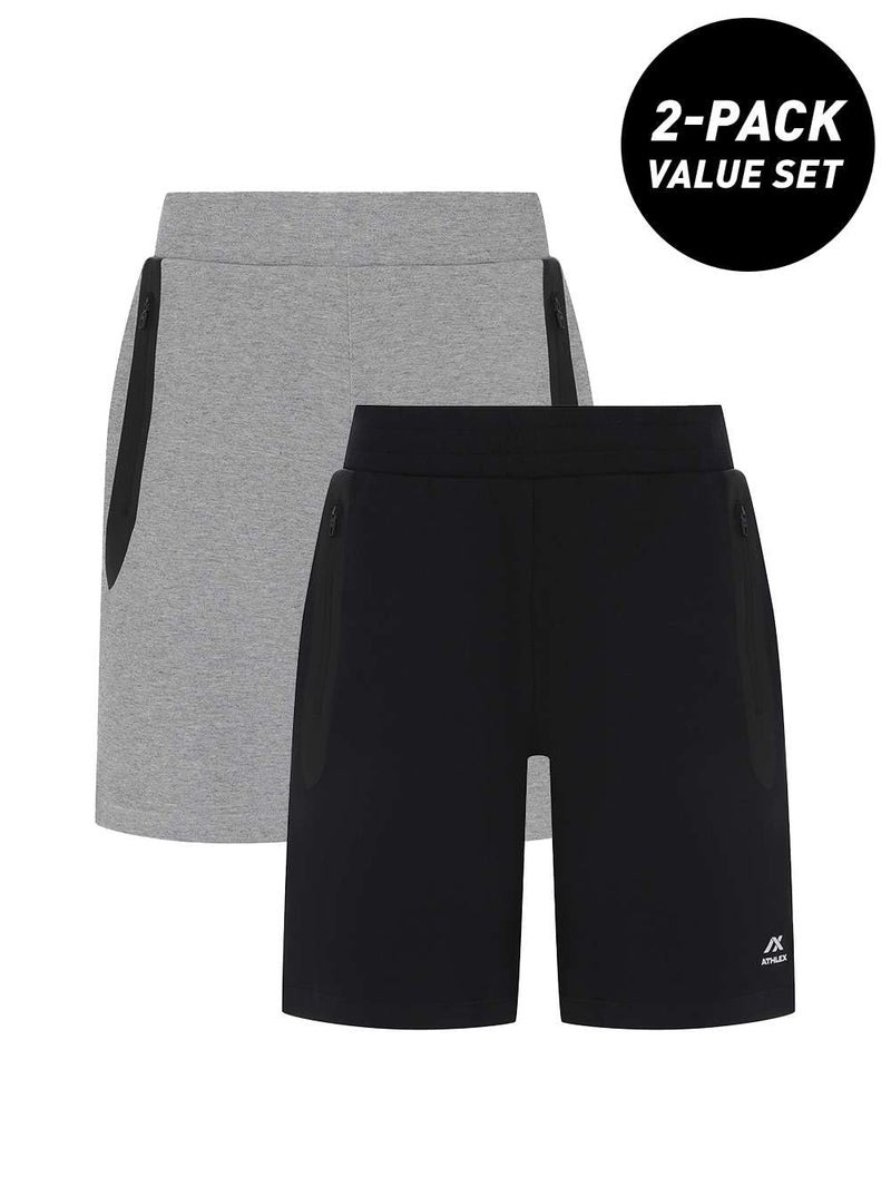 Athlex Men's 2-Pack TOP FLEECE Shorts – Loose Fit, Soft Cotton Material with Adjustable Drawstring & 3 Practical Pockets - Image 2