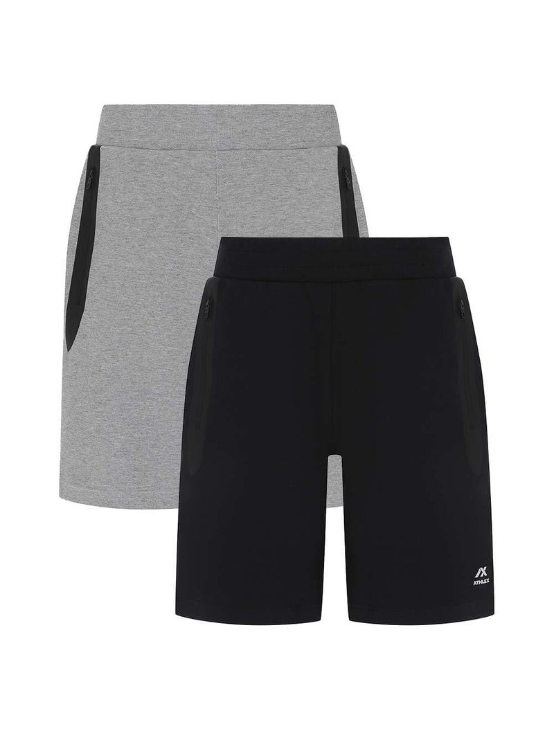 Athlex Men's 2-Pack TOP FLEECE Shorts – Loose Fit, Soft Cotton Material with Adjustable Drawstring & 3 Practical Pockets - Image 1