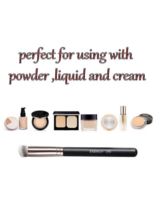 إينرجي فرشاة كونسيلر تحت العين، فرشاة كابوكي صغيرة بزاوية مسطحة لتحديد محيط الأنف لإخفاء العيوب والمزج والتثبيت والتلميع بالبودرة والكريم السائل، فرش مكياج صغيرة احترافية 270 - Image 4