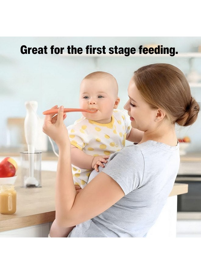 باندا إير مجموعة من 5 ملاعق سيليكون للأطفال من PandaEar، مناسبة للتغذية الذاتية للأطفال من سن 4 إلى 6 أشهر، ملاعق وأدوات طعام للأطفال، لطيفة على فطام الطفل، آمنة للتسنين، ملاعق للأطفال في المرحلة الأولى، خالية من مادة BPA، سهلة التنظيف - Image 4