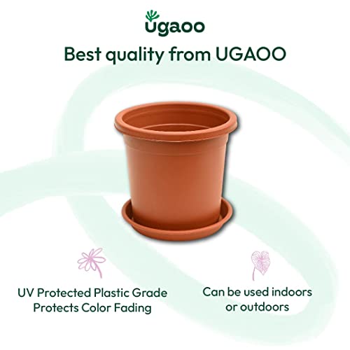 Ugaoo UV Treated Gardening Plastic Tray (Plate/Saucer) for Pots - 6 inch, Brown/Terracotta Color, Set of 12 | Tray for Plants Pot for Indoor Home Decor & Outdoor Garden & Balcony - Image 3