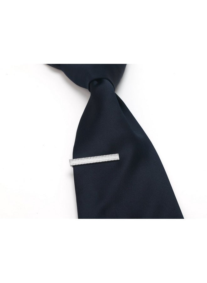 AnotherKiss - Mens Skinny Tie Clip Set Fashion Jewelry 10 Pieces Of Silver Tone 1.57 Inches - Image 1