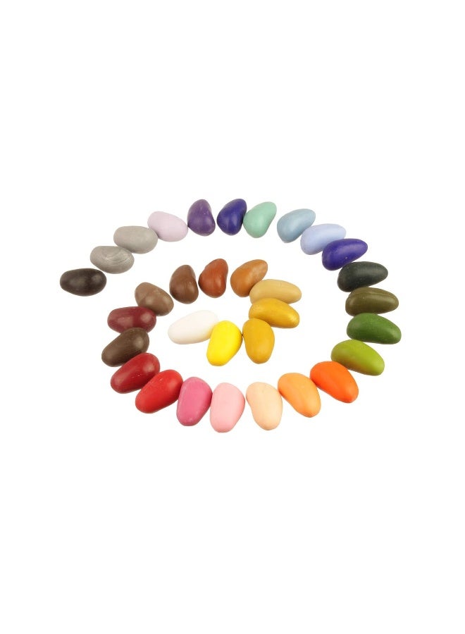 Crayon Rocks أقلام تلوين كرايون روكس - مجرد صخور في علبة، 32 لون، أقلام تلوين بتصميم ثلاثي القوائم مصممة لتطوير الكتابة لدى الأطفال والرضع، نشاط ممتع وتعليمي، نشاط إبداعي، 2 من كل لون - 64 قطعة - Image 4