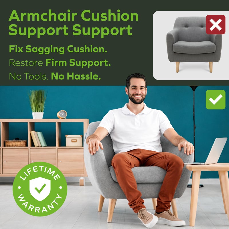 BEN'SHOMEÂ® Heavy Duty Chair Cushion Support Board for Sagging Armchairs | Fits 20"-23" Recliners, 19.7" Deep | Protects Your Back from Sinking Seats | 0.5" Solid Wood, 400 LBS, Lifetime Replacement - Image 4