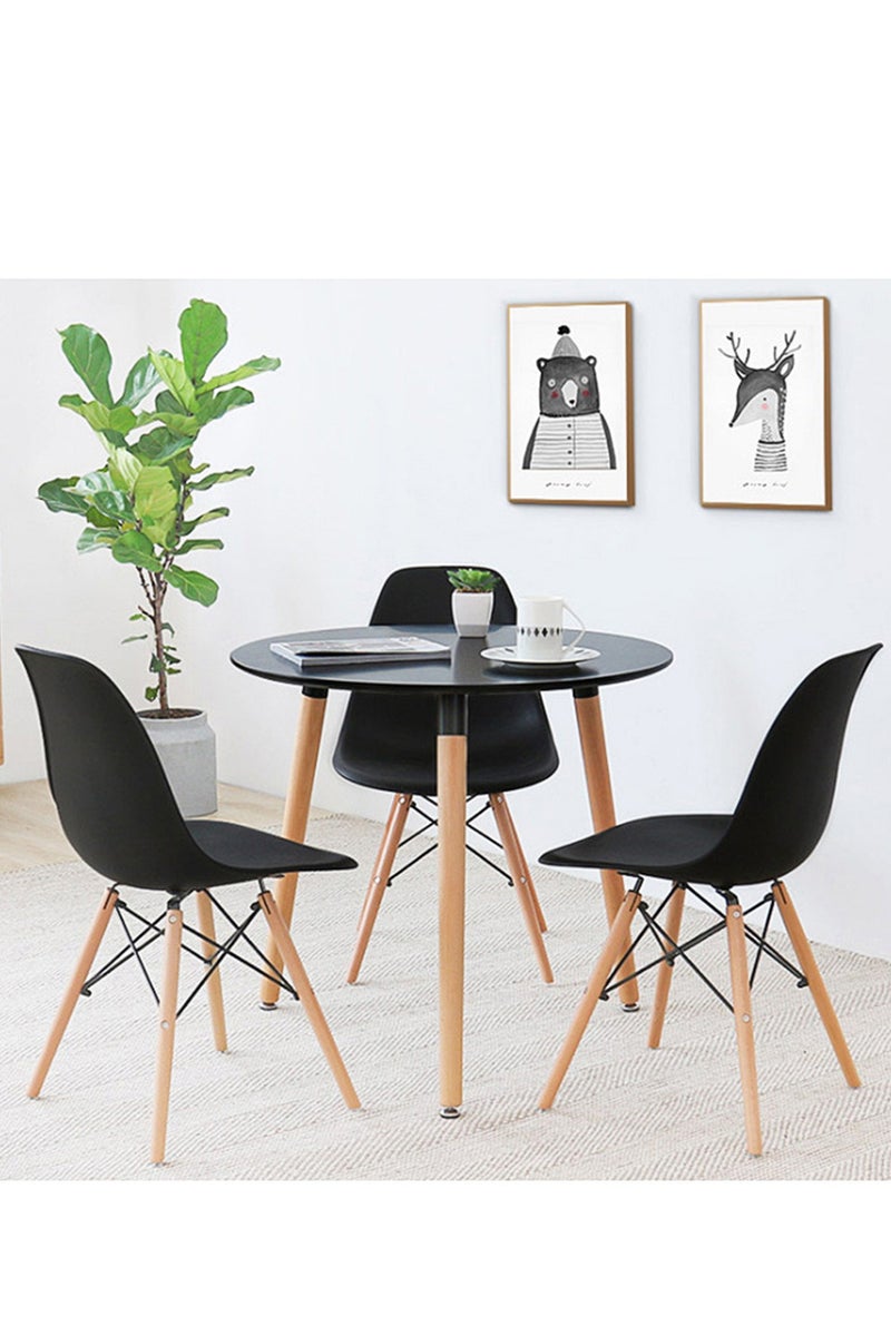 YY-Recheer Modern Eames Dining Chair, Plastic Side Chair Commercial Restaurant Chairs with Wooden Legs for Home, Office, Shop - Image 2