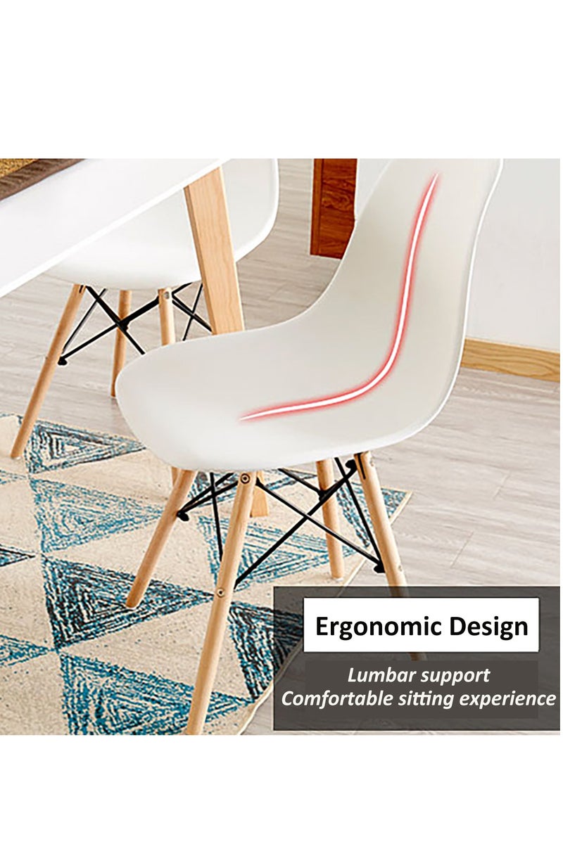 YY-Recheer Modern Eames Dining Chair, Plastic Side Chair Commercial Restaurant Chairs with Wooden Legs for Home, Office, Shop - Image 3