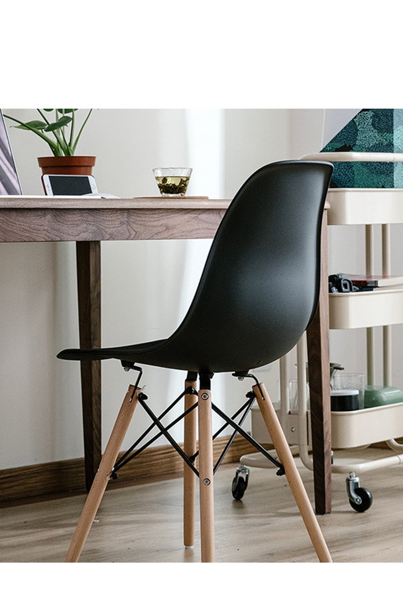 YY-Recheer Modern Eames Dining Chair, Plastic Side Chair Commercial Restaurant Chairs with Wooden Legs for Home, Office, Shop - Image 1