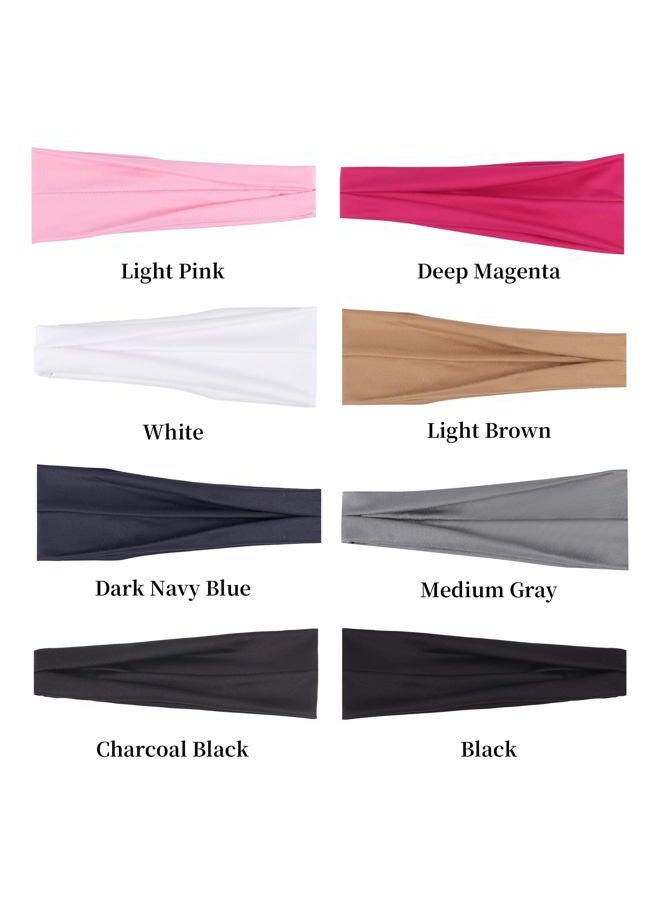 Ztomine Headbands for Women – 8 Pack Wide Elastic Hair Bands, Soft Stretchy Non-Slip Sweatbands for Workouts, Yoga, Washing Face & Daily Wear - Image 3