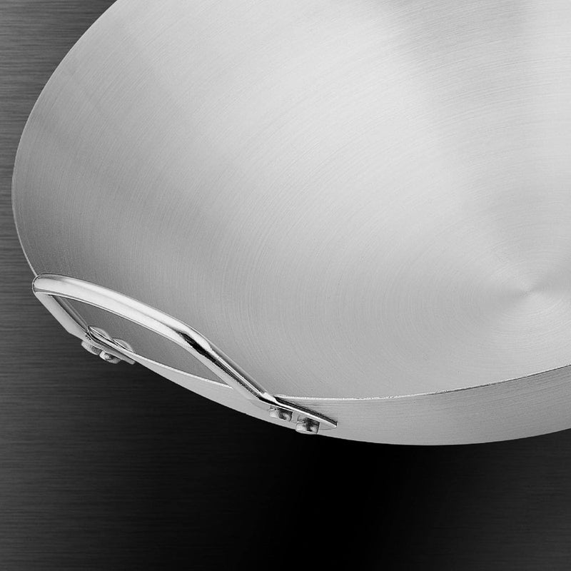 Steel Saute Pan Handle Cookware Portable Heated Evenly Professional Utensils Wok Cooking Pot Chinese Pan for Fried Potatoes BBQ, 30cm - Image 4