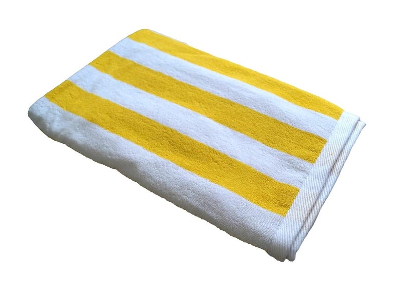 Vissage Yellow White Cabana Plush Pool Towel 750gms 90CM180CM - Image 3