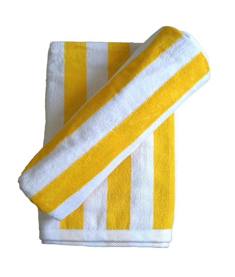 Vissage Yellow White Cabana Plush Pool Towel 750gms 90CM180CM - Image 5