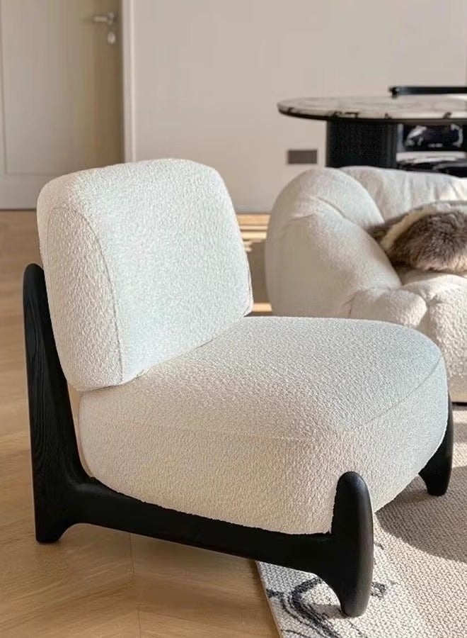 رافين كرسي غرفة المعيشة متعدد الأغراض بدون أذرع بتصميم عصري متعدد الأغراض مع مسند ظهر ناعم ومقعد واسع وإطار من الخشب الصلب وكرسي قراءة وكرسي ترفيهي 63 × 67 × 80 سم - Image 3