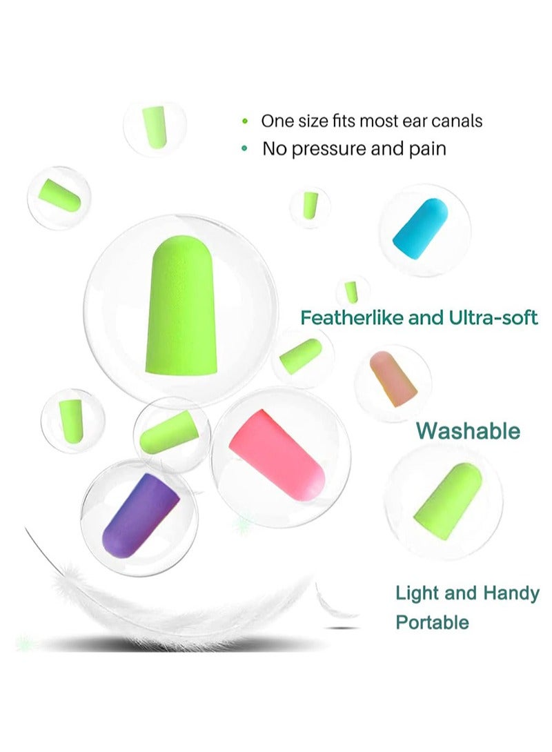 Aikanbo 60 Pcs Noise Cancelling Ear Plugs 38dB Highest Noise Reduction Earplug Ultra Soft Foam Sponge Earplugs Sleeping Ear Plugs Protection for Snoring Sound Study Travel Loud Noise Fluorescent Multi  - Image 3