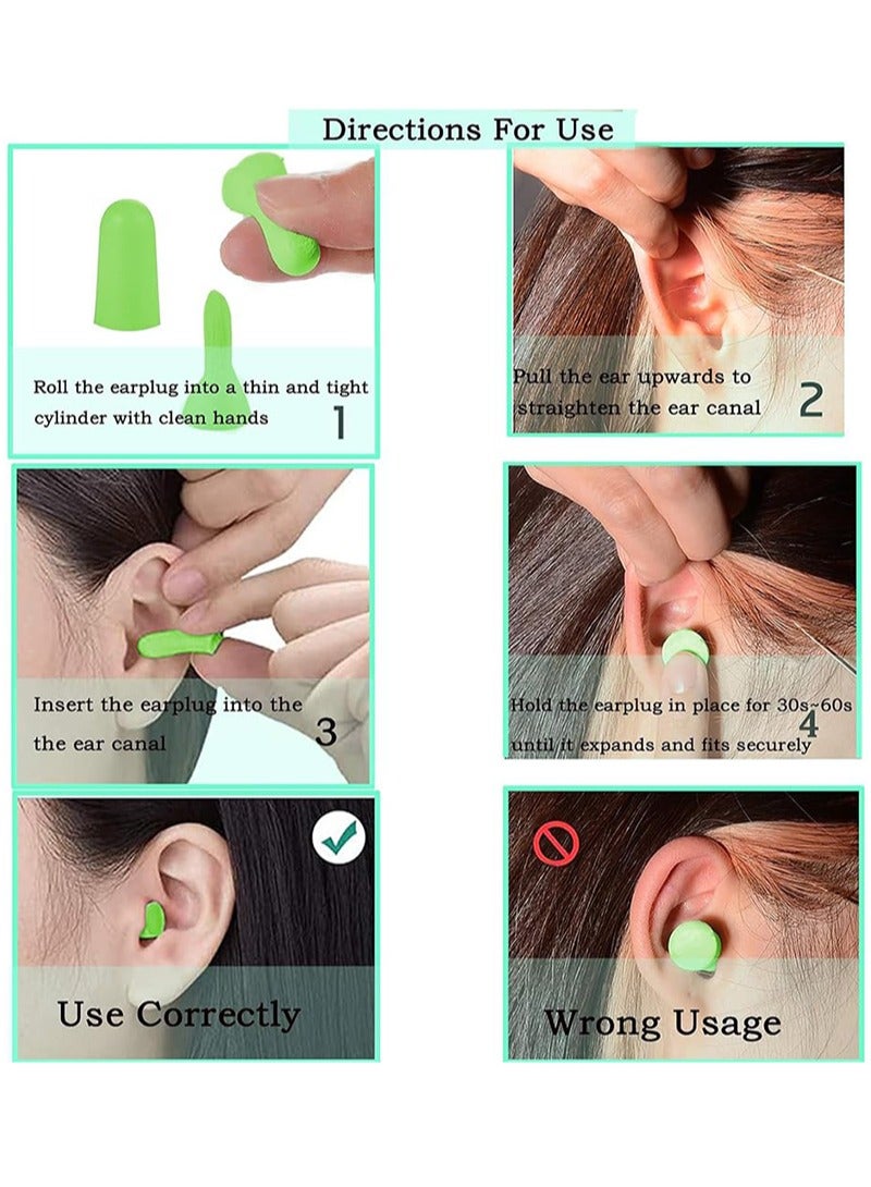 Aikanbo 60 Pcs Noise Cancelling Ear Plugs 38dB Highest Noise Reduction Earplug Ultra Soft Foam Sponge Earplugs Sleeping Ear Plugs Protection for Snoring Sound Study Travel Loud Noise Fluorescent Multi  - Image 5