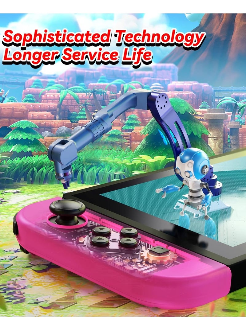 CONTROLLERSTECH Wireless Controller for Nintendo Switch, L/R Controllers Replacement Compatible with Nintendo Switch - Neon Pink/Neon Green - Image 2