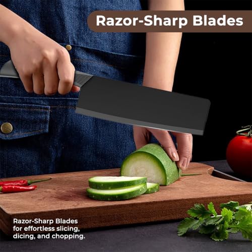 AMENDAS Stainless Steel Professional Kitchen Knife Set, 3-Piece Meat and Chef's Knife with Non-Slip Handle, Manual Sharpening for Home and Restaurant Use, Includes Covers - Image 5