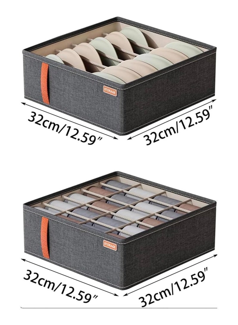CityRiya-Long Wardrobe Clothes Organizer Storage Box Dividers 4 Packs Foldable Underwear Storage Bin Divider for Socks Bra Underwear Organizer Divider Cabinet Closet Cloth Drawer Storage Organizers Boxes  - Image 4