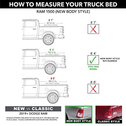 RealTruck Gator Covers Gator FX Hard Quad-Fold Truck Bed Tonneau Cover | 8828223 | Fits 2019 - 2023 Dodge Ram 1500 w/o RamBox, Does Not Fit w/ Multi-Function (Split) Tailgate 6' 4" Bed (76.3") - Image 2