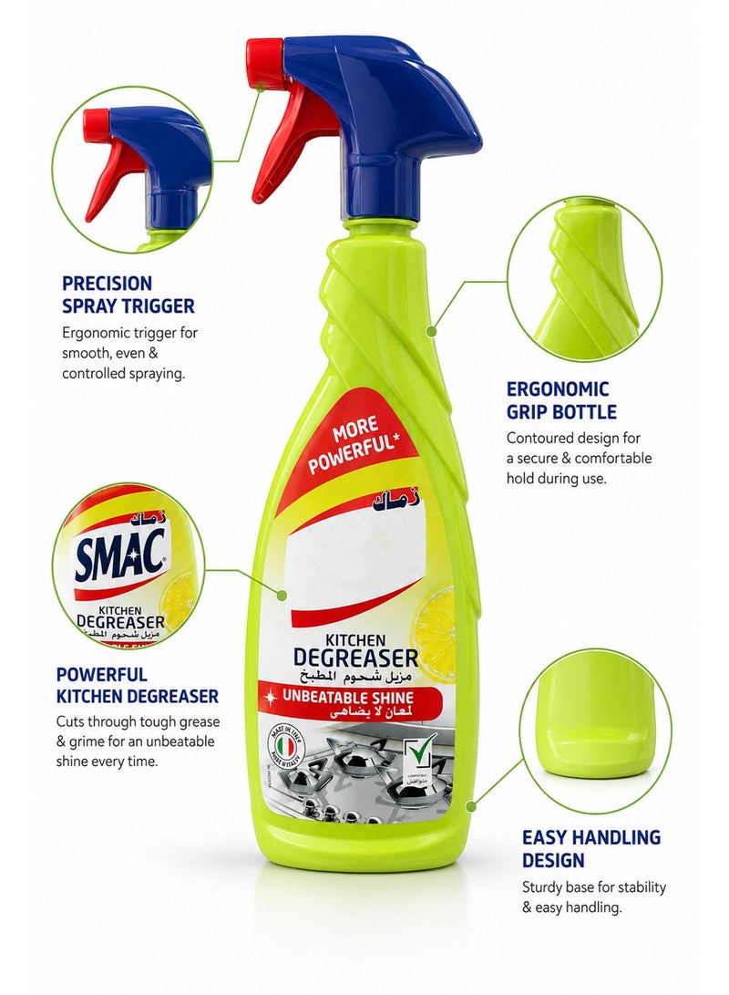 Kitchen Degreaser Multipurpose Cleaner 650ml, Powerful Grease Remover Spray Kills 99.9% Bacteria, Removes Burnt Food & Limescale Stains with Lemon Fresh Scent - Image 5