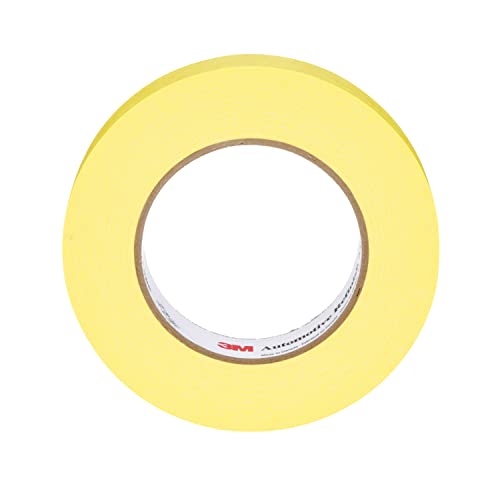 3M Automotive Refinish Masking Tape 06653, 388N, Yellow Color, Water Resistant, Multi-Purpose, 24 mm x 55 m - Image 1