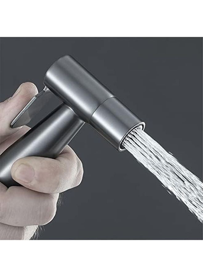 مرشة المرحاض المحمولة باليد مجموعة مسدس الرش الفولاذ المقاوم للصدأ تركيبات الحمام ذاتية التنظيف - Image 5