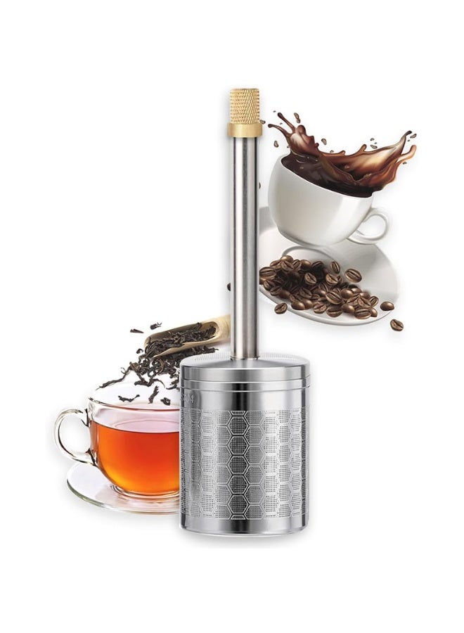 general Manual Press Coffee Filter - Paperless Stainless Steel Mesh Coffee Maker Portable Espresso Press for Home Office Camping Travel - Image 1