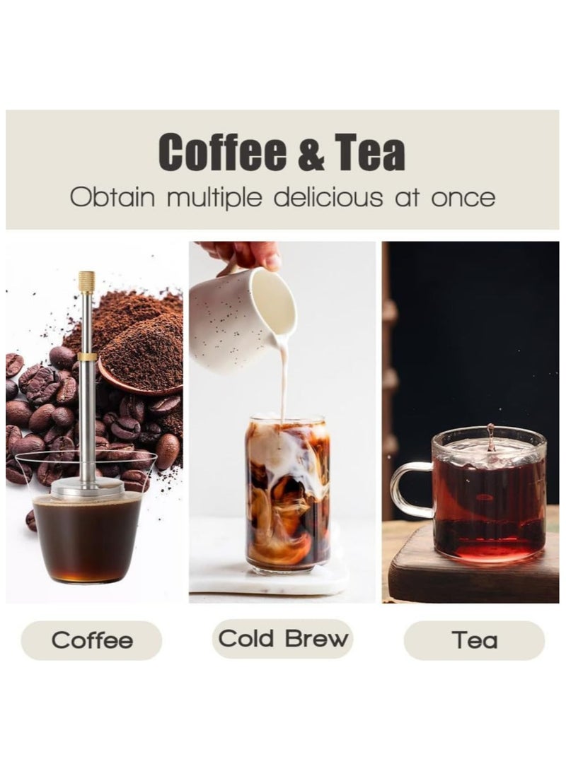 general Manual Press Coffee Filter - Paperless Stainless Steel Mesh Coffee Maker Portable Espresso Press for Home Office Camping Travel - Image 2