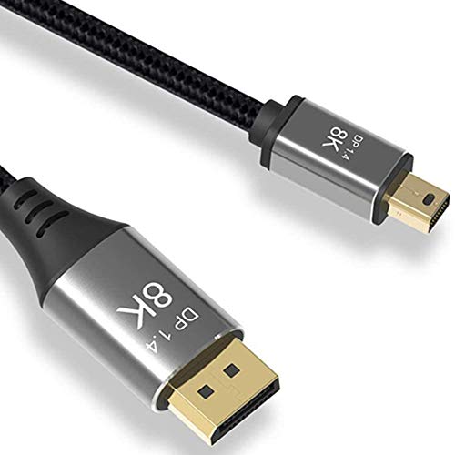 CABLEDECONN 3M 10FT Mini DP to DisplayPort Cable 8K(7680x4320)@60Hz 4K@144Hz Display Port 1.4 Bi-Directional Transmission DP to Mini DisplayPort 8K - Image 1