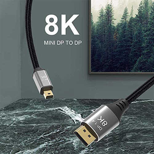 CABLEDECONN 3M 10FT Mini DP to DisplayPort Cable 8K(7680x4320)@60Hz 4K@144Hz Display Port 1.4 Bi-Directional Transmission DP to Mini DisplayPort 8K - Image 5