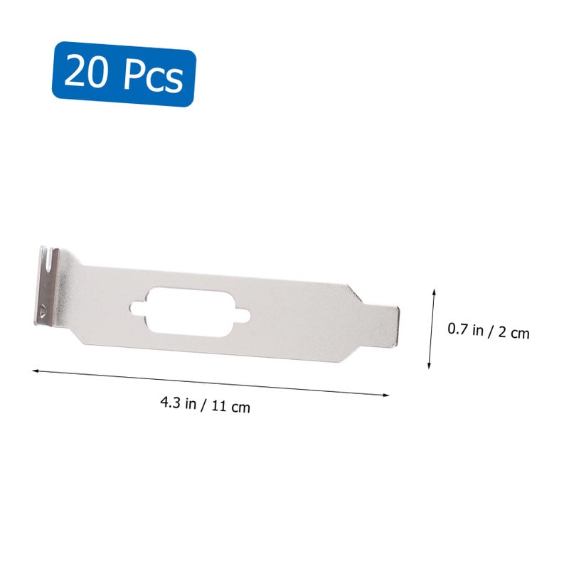 ألواح تثبيت فتحات PCI الفضية 20 قطعة، قوس VGA فولاذي، 11X2X1CM، غطاء علبة الكمبيوتر - Image 5
