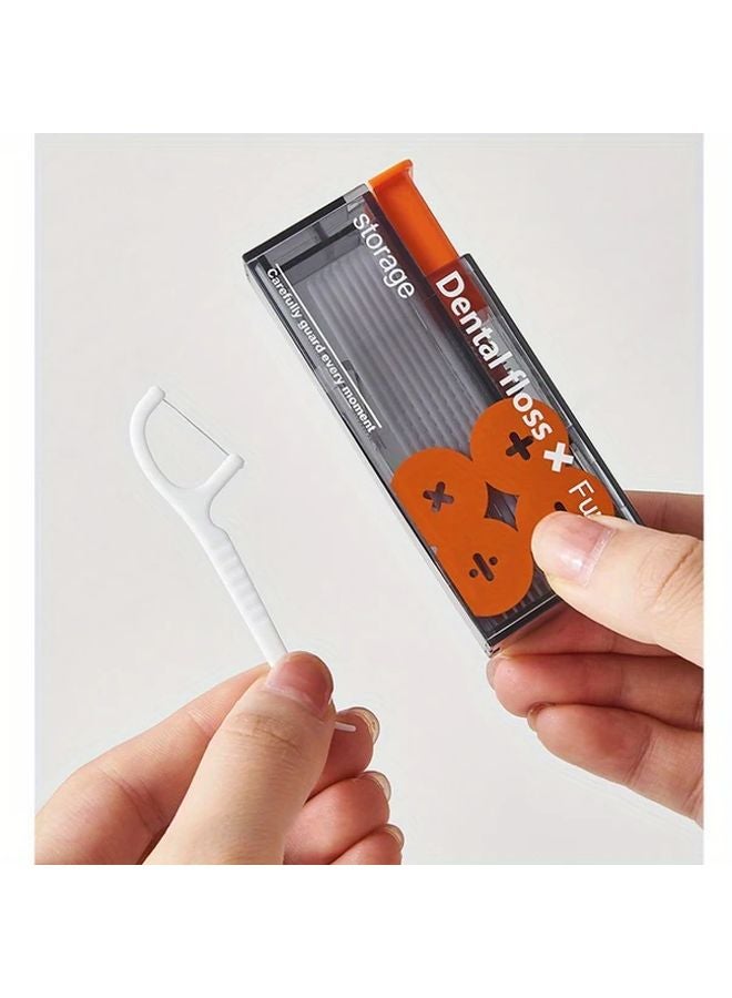 جهاز أسود محمول لخيط الأسنان مع 10 أعواد يمكن التخلص منها - عناية فموية مدمجة للسفر - Image 5