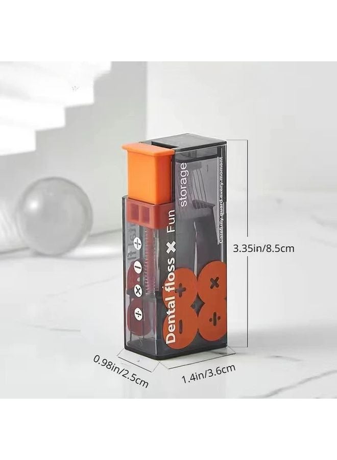 جهاز أسود محمول لخيط الأسنان مع 10 أعواد يمكن التخلص منها - عناية فموية مدمجة للسفر - Image 4