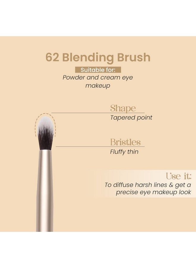 Milagro Beauty Eye Blending Brush 62, Ideal For Powder & Cream Blending, Eye Color Shadow, Highlighting, And Defining Smudge For Stunning Eye Makeup  - Image 2
