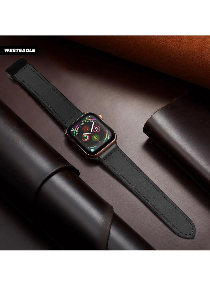 Strap for Apple watch band 45mm 44mm 42mm Ultra 49mm Leather+Silicone bracelet series 9 8 7 6 5 SE - Image 3