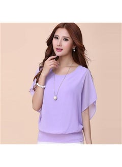 Spring And Summer New Large Size Women's Clothing Chubby Girl Summer Short-sleeved Women's T-shirt Loose Slimming Chiffon Shirt Top For Women