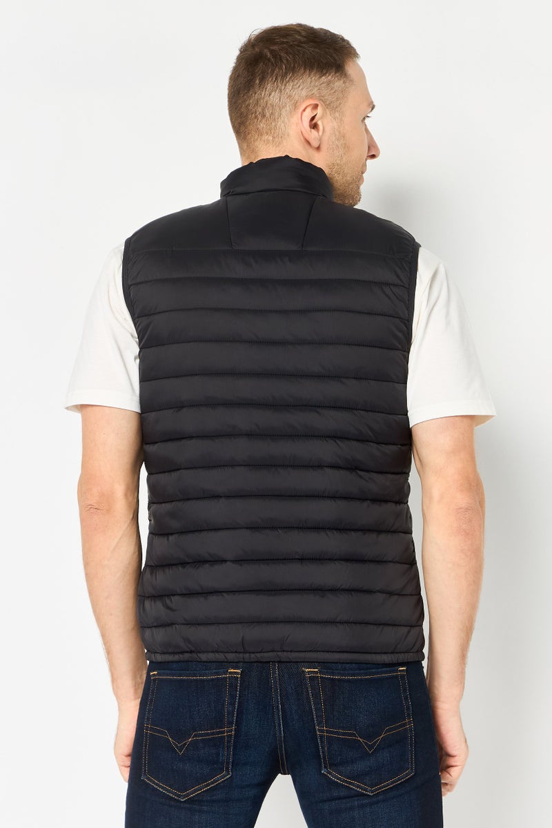 Celio Men Quilted Vest Jacket , Black - Image 2