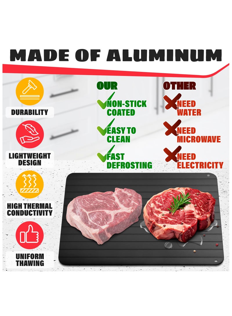 SYOSI Defrosting Plate, Thawing Tray for Frozen Meat Large, Rapid Thaw Defrosting Tray Kitchen Gadgets for Home Thawing Plate - Thawing Tray for Frozen Meat Defrosting - Frozen Food Meat Thawing Board - Image 3